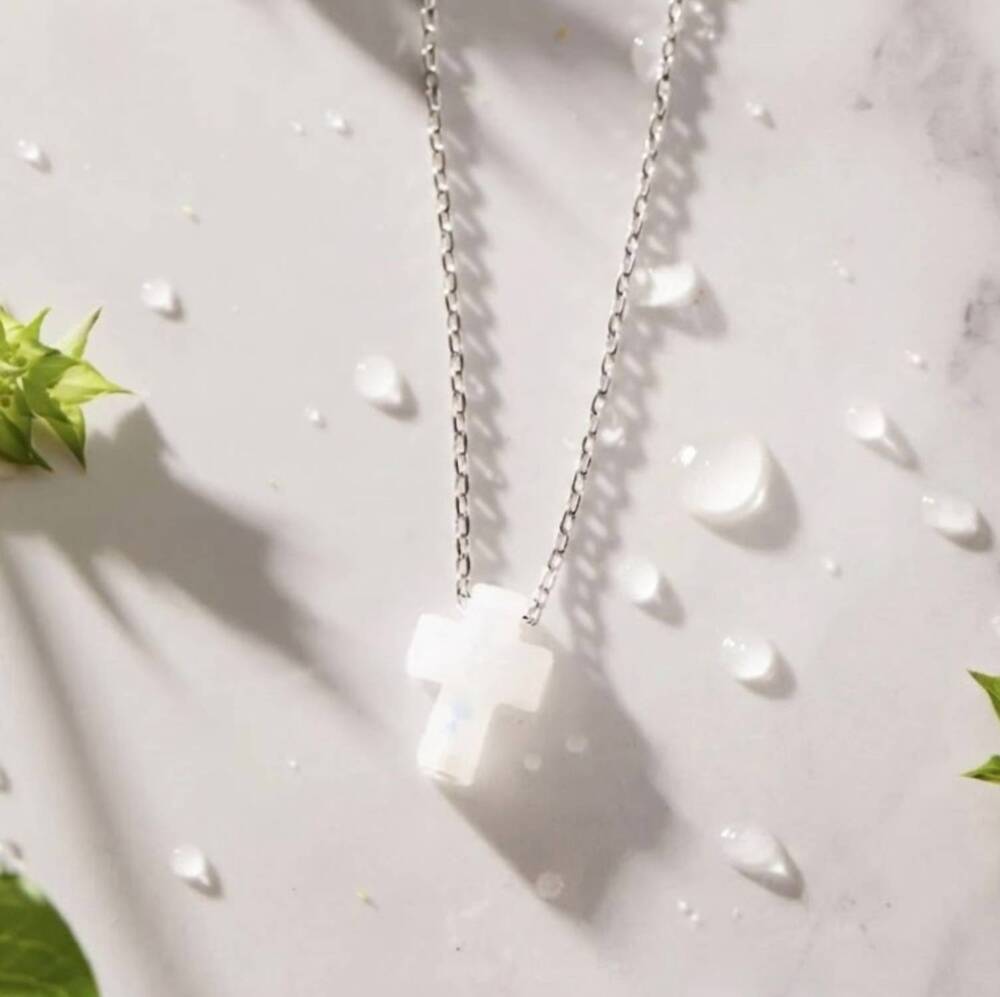 NEW HOLY WATER BRACELET women's cross necklace in silver